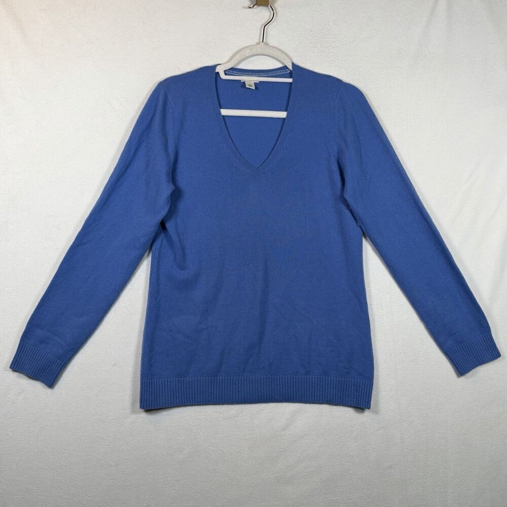 L.L. Bean Blue V-Neck Cashmere Sweater – Women’s Small